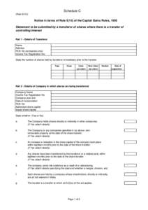 Schedule C (Rule[removed]Notice in terms of Rule[removed]of the Capital Gains Rules, 1993 Statement to be submitted by a transferor of shares where there is a transfer of controlling interest