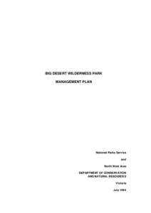 Big Desert Wilderness Park Management Plan 1994