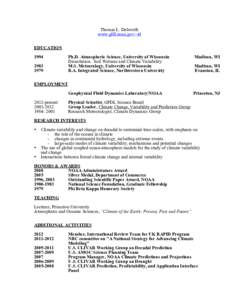 Thomas L. Delworth www.gfdl.noaa.gov/~td EDUCATION[removed]