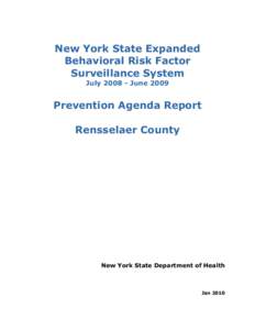 New York State Expanded Behavioral Risk Factor Surveillance System Final Report July 2008-June 2009 for Rensselaer County