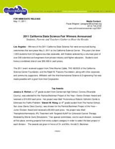 FOR IMMEDIATE RELEASE May 11, 2011 Media Contact: Paula Wagner | [removed[removed]