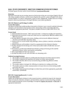 Microsoft Word - Ball State University Written Communication Outcomes