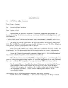 MEMORANDUM To: SCPD Policy & Law Committee  From: Brian J. Hartman