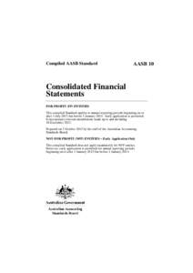 Compiled AASB Standard  AASB 10 Consolidated Financial Statements