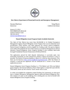    	
   New	
  Mexico	
  Department	
  of	
  Homeland	
  Security	
  and	
  Emergency	
  Management	
  