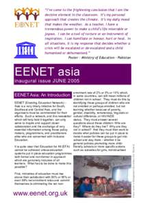 EENET Asia Newsletter, Inaugural Issue, June 2005