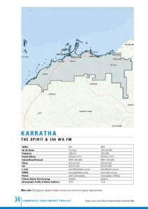 karratha	 T H E S P IRIT &[removed]W A FM ACMA On-Air Name Frequency Postal Address