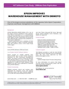 Cross-platform software / Relational database management systems / Data management / Data synchronization / HiT Software / Middleware / Seiko Epson / IBM DB2 / Oracle Database / Seiko / Computing / Software