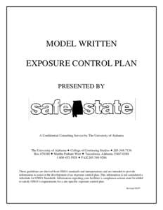 MODEL WRITTEN EXPOSURE CONTROL PLAN PRESENTED BY A Confidential Consulting Service by The University of Alabama