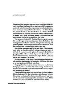 A C K N OW L E D G M E N T S  I wrote the original versions of these essays while I was at Credit Suisse (formerly Credit Suisse First Boston). In my dozen years at CSFB, management consistently offered me marvelous oppo