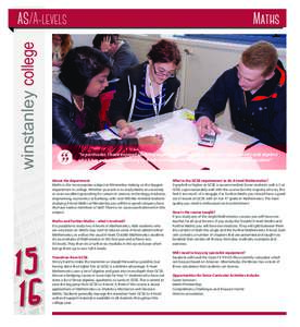 winstanley college  A/AS-levels AS/A-levels  Maths