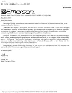 Emerson Radio / Dividend