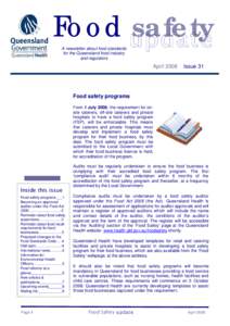 Food Safety Update - Newsletter 31 (April 2008)