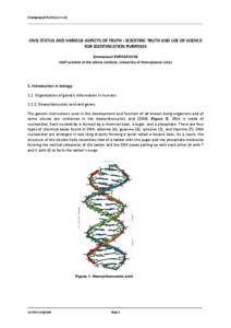 Emmanouil PAPASAVVAS  ______________________________________________________________________________________ CIVIL STATUS AND VARIOUS ASPECTS OF TRUTH : SCIENTIFIC TRUTH AND USE OF SCIENCE  FOR IDENTIFIC