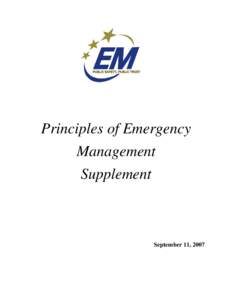 Emergency Management Vision, Definition, Mission, Core Principles