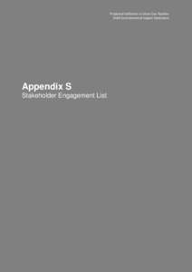 Microsoft Word - Appendix S - Stakeholder Engagement