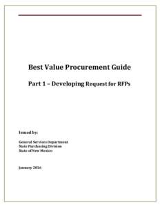 Best Value Procurement Guide – Part 1