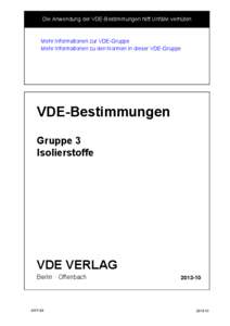 Inhalt VDE-Gruppe 3: Isolierstoffe[removed]