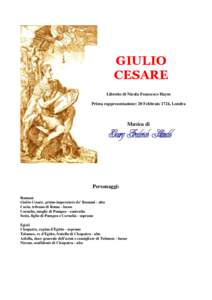 GIULIO CESARE Libretto di Nicola Francesco Haym