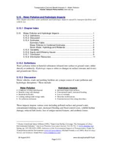 Transportation Cost and Benefit Analysis II – Water Pollution Victoria Transport Policy Institute (www.vtpi.org[removed]Water Pollution and Hydrologic Impacts