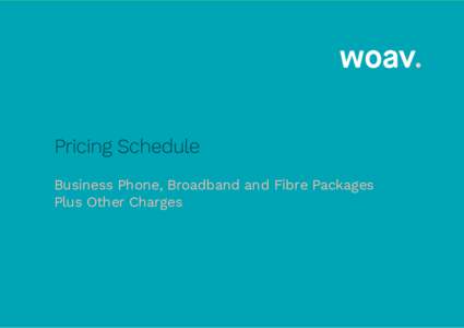 Pricing Schedule Business Phone, Broadband and Fibre Packages Plus Other Charges Line Rental