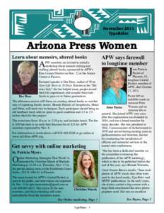 November 2011 TypeRider Arizona Press Women Learn about memoirs, altered books