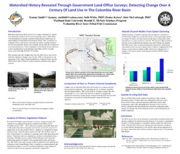 Watershed History Revealed Through Government Land Office Surveys: Detecting Change Over A Century Of Land Use In The Columbia River Basin Tyanna Smith1,2 ([removed]), Seth White, PhD2, Denise Kelsey2, Dal