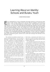   87 Learning About an Identity: Schools and Buraku Youth