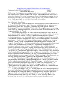 Southern Campaign American Revolution Pension Statements Pension application of Peter Force S31036 fn20NC Transcribed by Will Graves[removed]Methodology: Spelling, punctuation and grammar have been corrected in some inst