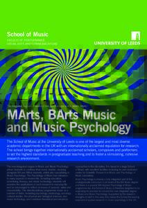 School of Music FACULTY OF PERFORMANCE, VISUAL ARTS AND COMMUNICATIONS The Integrated Degrees of Master of Arts and Bachelor of Arts (MArts, BArts)