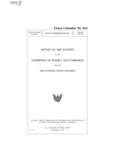 1  Union Calendar No. 610 110TH CONGRESS 