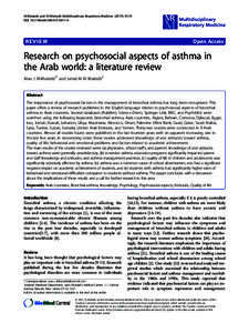 Research on psychosocial aspects of asthma in the Arab world: a literature review