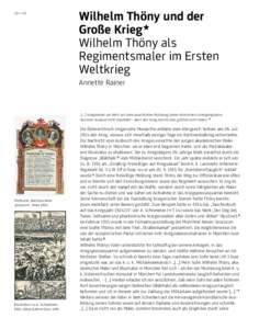 40 —  41  Wilhelm Thöny und der Große Krieg* Wilhelm Thöny als Regimentsmaler im Ersten