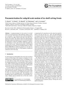 The Cryosphere, 5, 35–44, 2011 www.the-cryosphere.netdoi:tc © Author(sCC Attribution 3.0 License.  The Cryosphere