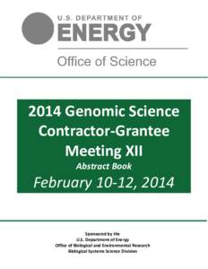 2014 Genomic Science Contractors-Grantees Meeting XII