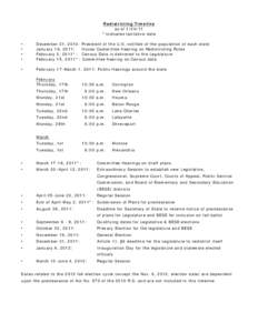 Redistricting Tim eline as of[removed] *Indicates tentative date • • •