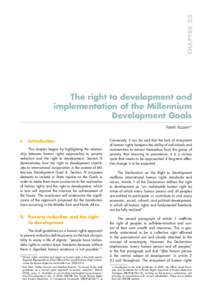 CHAPTER 25  The right to development and implementation of the Millennium Development Goals Fateh Azzam*