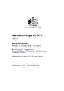 Retirement Villages Act 2012