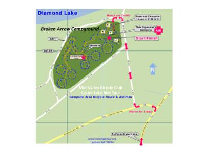 Diamond Lake  Watch for Traffic Broken Arrow Campground EXIT