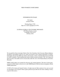 NBER WORKING PAPER SERIES  INTERMEDIATED TRADE Pol Antràs Arnaud Costinot Working Paper 15750