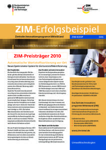 ZIM-Erfolgsbeispiel Zentrales Innovationsprogramm Mittelstand ZIM-KOOP	  046