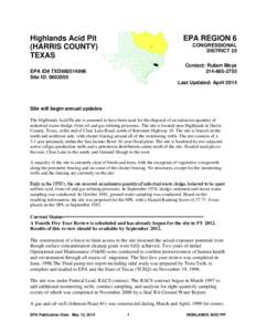 Hazardous waste / United States Environmental Protection Agency / 96th United States Congress / Superfund / San Jacinto River / Soil contamination / Sludge / Imperial Oil / Geography of Texas / Environment / Waste