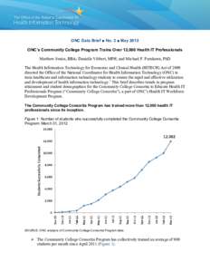 ONC Databrief 3, May 2012: ONC’s Community College Program Trains Over 12,000 Health IT Professionals,