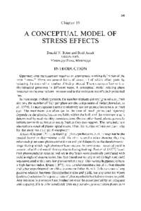 245  Chapter 19 A CONCEPTUAL MODEL OF STRESS EFFECTS