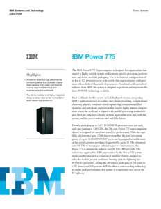 IBM / Server hardware / Parallel computing / Power 775 / supercomputing / POWER7 / IBM POWER / Power.org / Multi-core processor / Computer architecture / Computing / Power Architecture