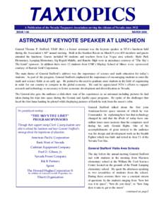TAXTOPICS A Publication of the Nevada Taxpayers Association serving the citizens of Nevada since 1922 ISSUE 1-06 MARCH 2006