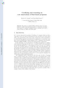 Certifying and reasoning on cost annotations of functional programs Roberto M. Amadio1 and Yann R´egis-Gianas1,2