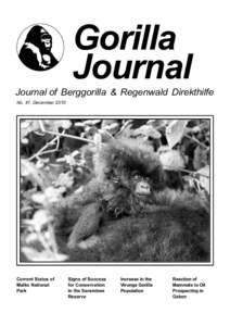 Gorilla Journal Journal of Berggorilla & Regenwald Direkthilfe No. 41, December 2010