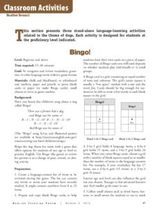 Classroom Activities Heather Benucci T  his section presents three stand-alone language-learning activities