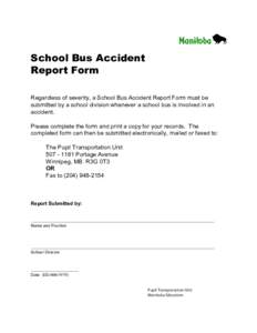 School Bus Accident Report Form